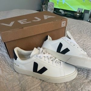 Unworn Black and White Veja Sneakers